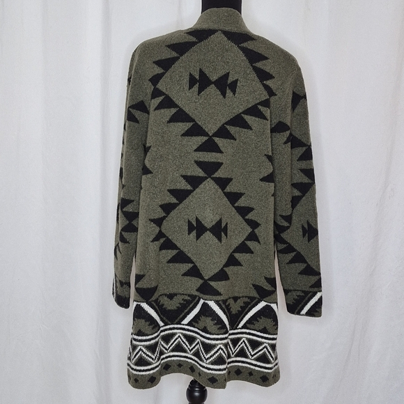 Frye The Cozy Cardigan Women's Southwestern Open Front Longline Sweater - Size L - Picture 6 of 16
